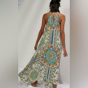 Anthropologie Ella Halter Tunic Maxi Dress with Asymmetrical Hem